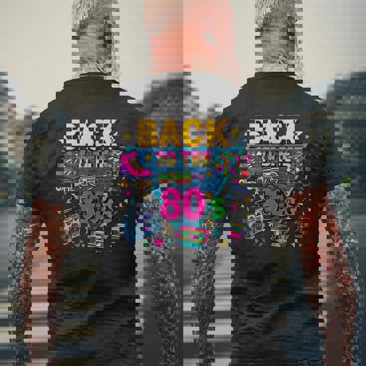 レトロ カセット ラジカセ アーケード ローラースケート バックトゥ 80年代 メンズTシャツ バックプリント 高齢者への贈り物