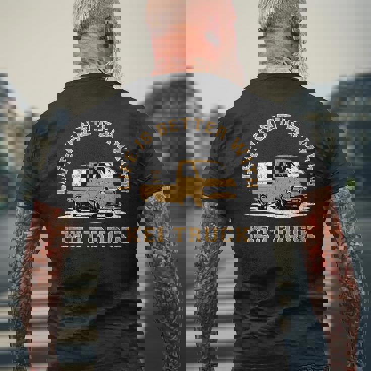 レトロ クラシック 軽トラック ピックアップトラック ヴィンテージデザイン メンズTシャツ バックプリント 高齢者への贈り物