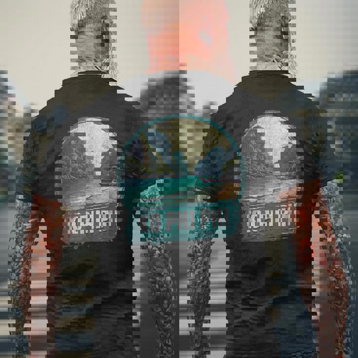 レトロ コ ピピ 風景 ヴィンテージ お土産 メンズTシャツ バックプリント 高齢者への贈り物