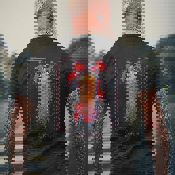 レトロ ソフト グランジ アニメ 美的 赤い スパイダーリリー メンズTシャツ バックプリント 高齢者への贈り物