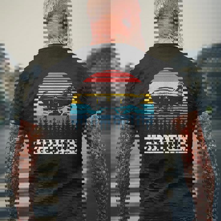 レトロ ツェッペリン 70年代 80年代 飛行船 ツェッペリン ツェップリン メンズTシャツ バックプリント 高齢者への贈り物