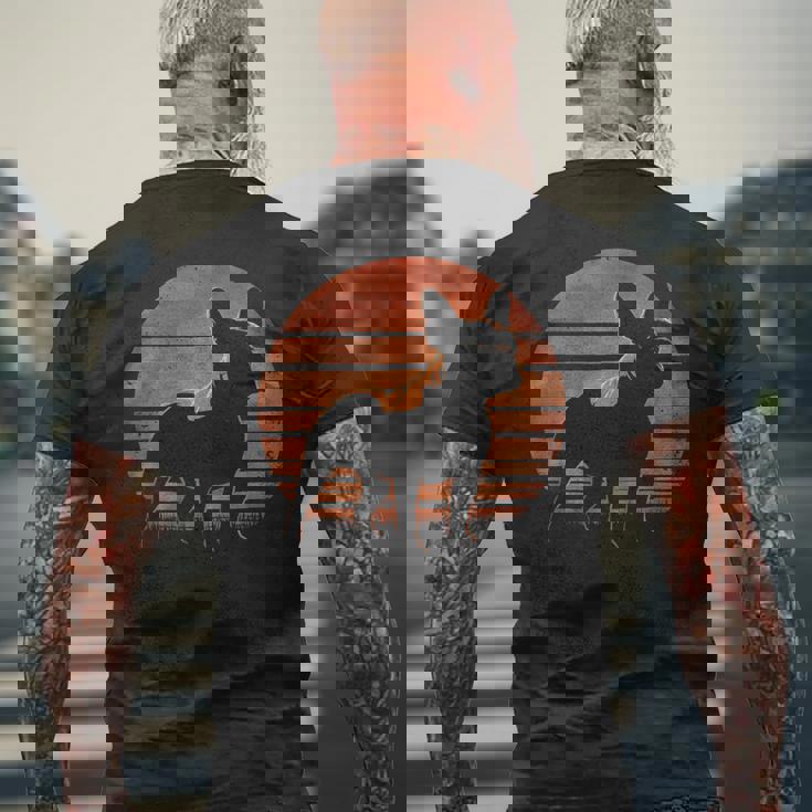 レトロ デザイン フレンチ ブルドッグ メンズTシャツ バックプリント 高齢者への贈り物