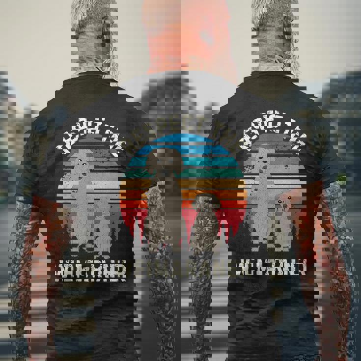 レトロ リスペクト ワイマラナー ヴィンテージ グランジ ワイマラナー 恋人 メンズTシャツ バックプリント 高齢者への贈り物