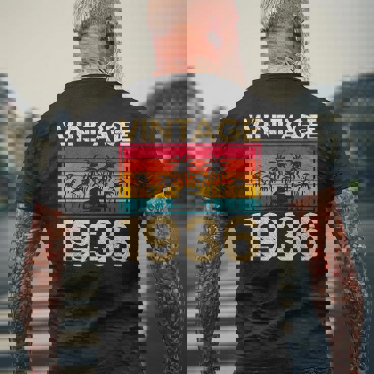 レトロ ヴィンテージ 1936 誕生日 メンズTシャツ バックプリント 高齢者への贈り物