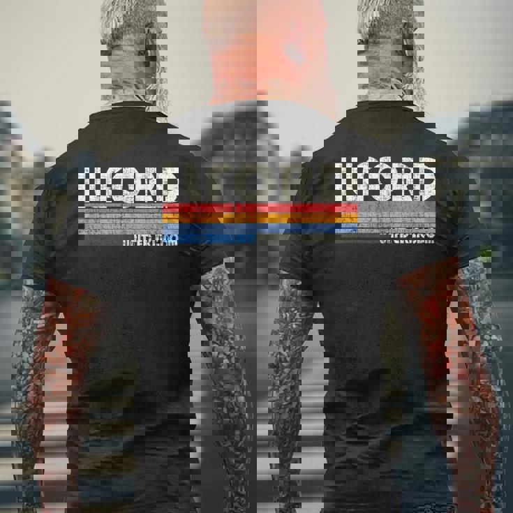 レトロ ヴィンテージ 70年代 80年代 スタイル イルフォード イギリス メンズTシャツ バックプリント 高齢者への贈り物