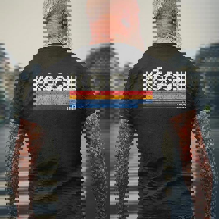 レトロ ヴィンテージ 70年代80年代風 高知 日本 メンズTシャツ バックプリント 高齢者への贈り物