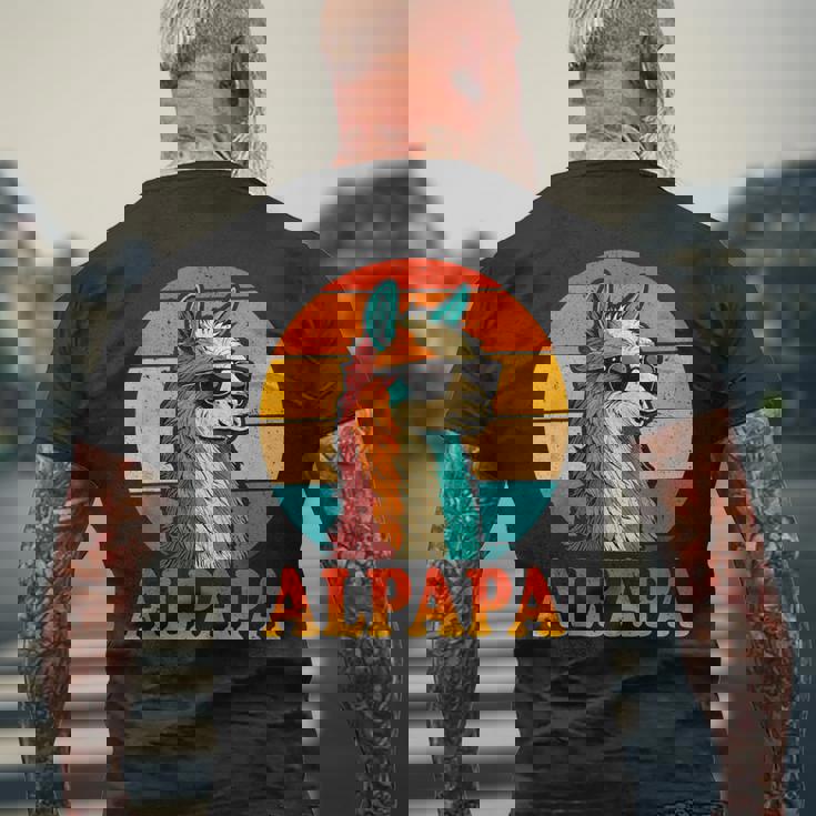 レトロ ヴィンテージ Alpapa アルパカ 恋人 ラマ 父の日 メンズTシャツ バックプリント 高齢者への贈り物