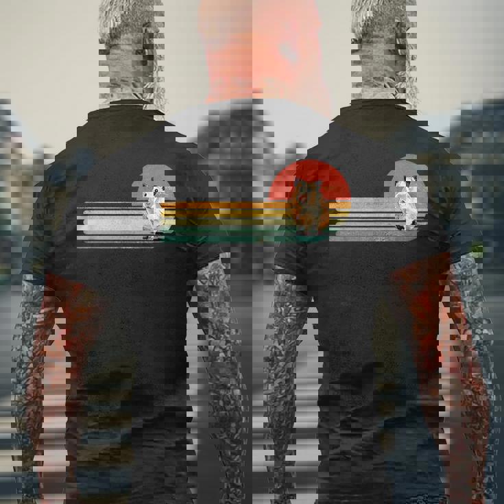 レトロ ヴィンテージ カワイイ ハムスター げっ歯類 ペット 動物 ハムスター 恋人 メンズTシャツ バックプリント 高齢者への贈り物