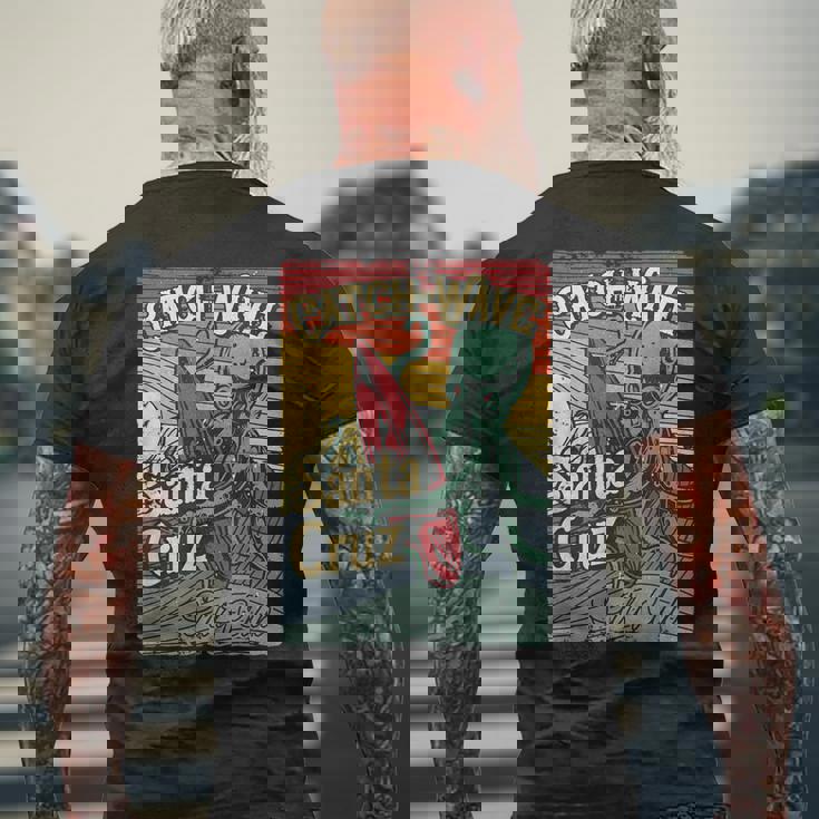 レトロ ヴィンテージ サーフ クラブ オクトパス Ca サンタクルーズ メンズTシャツ バックプリント 高齢者への贈り物