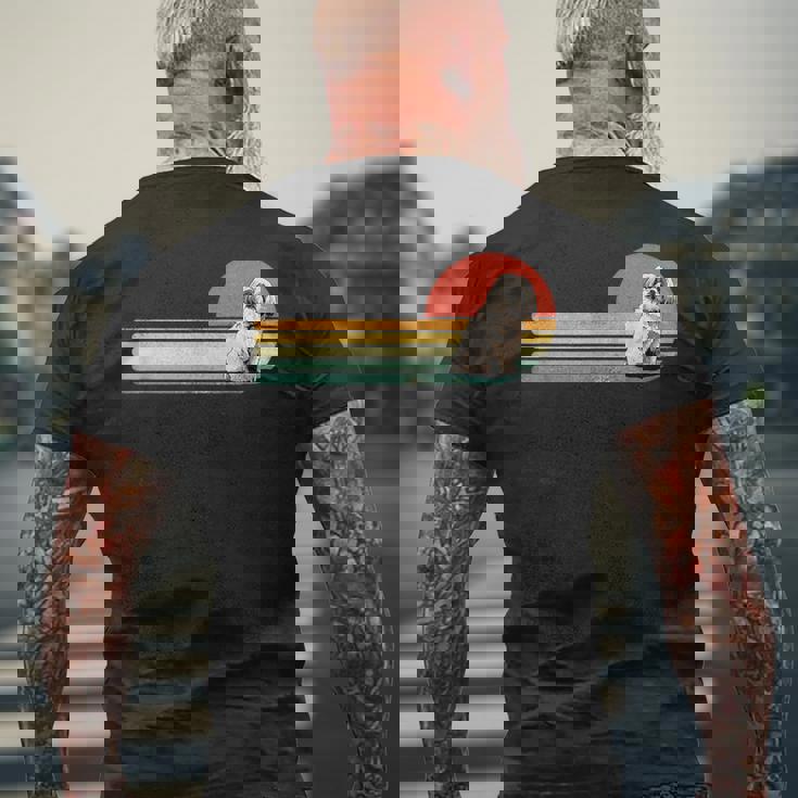 レトロ ヴィンテージ シーズー 子犬 ペット 犬 恋人 シーズー ママ お父さん メンズTシャツ バックプリント 高齢者への贈り物