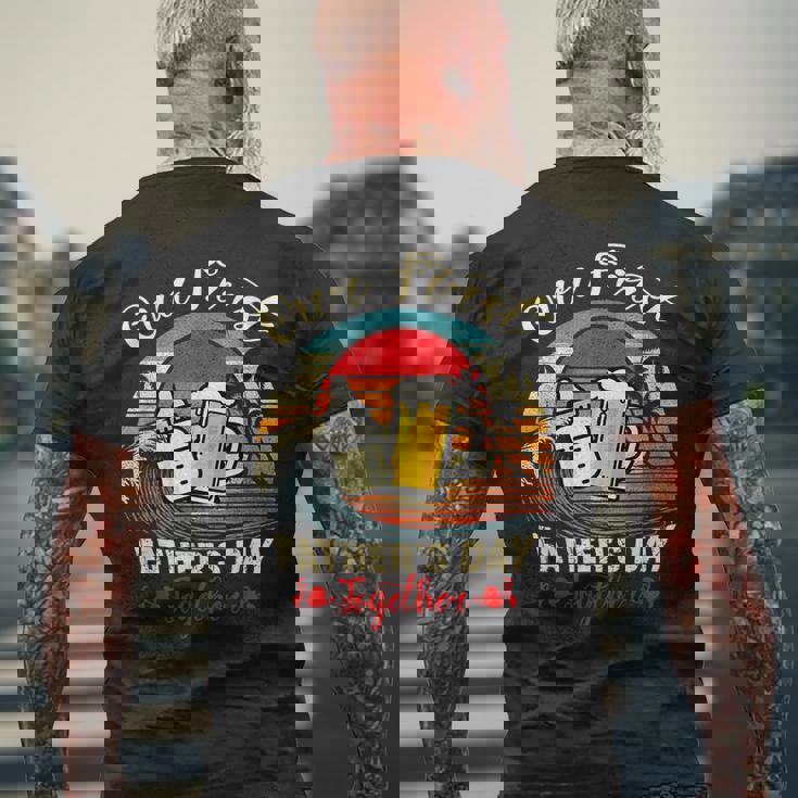 レトロ ヴィンテージ 父の日 初めての父の日 一緒に メンズTシャツ バックプリント 高齢者への贈り物