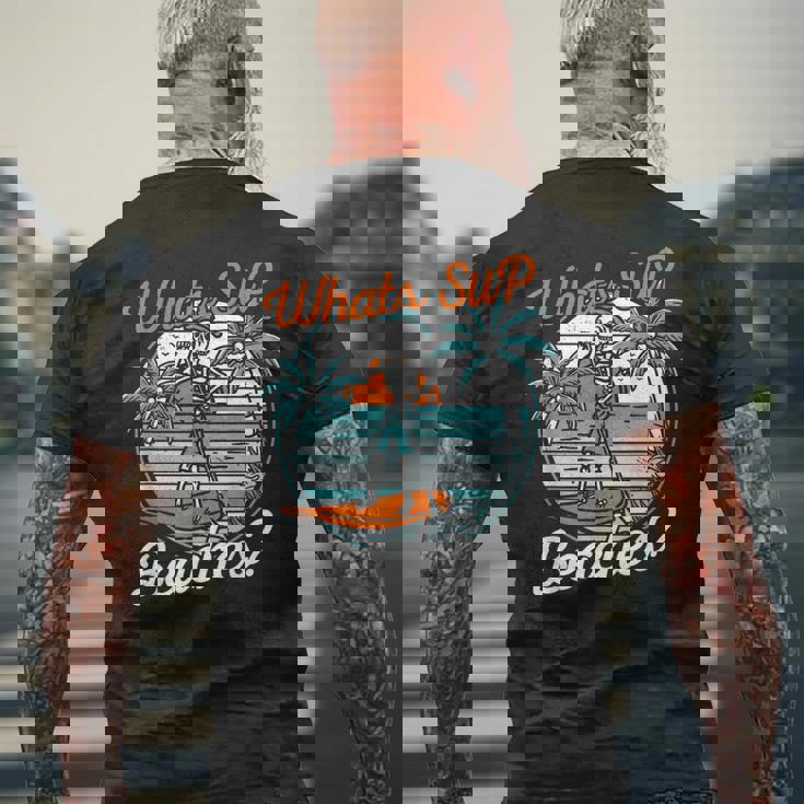 レトロup スタンドアップパドルボード スケルトンup ビーチとは メンズTシャツ バックプリント 高齢者への贈り物