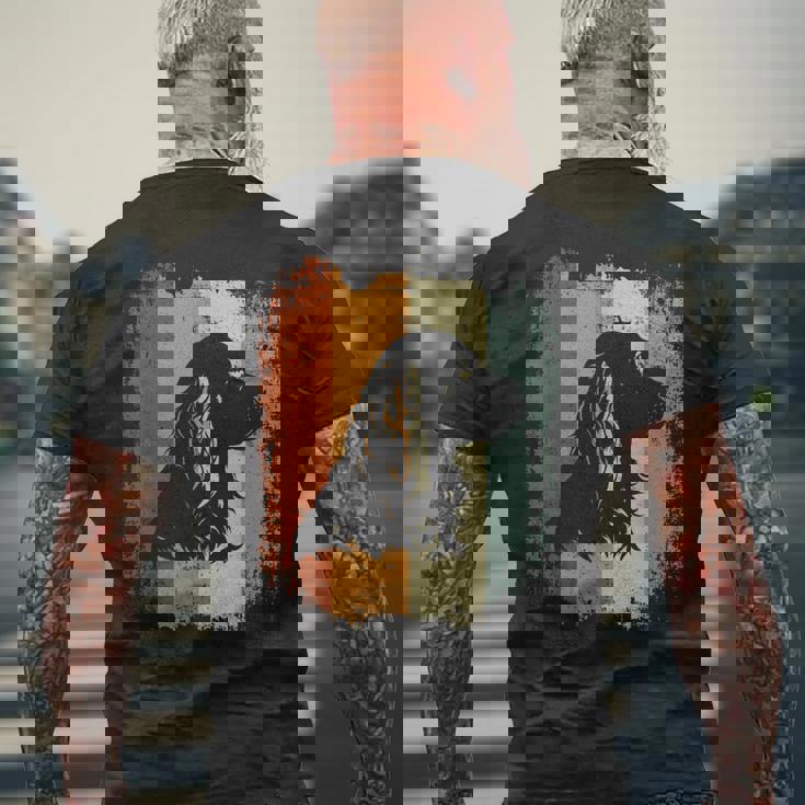 レトロなデザインのアメリカンコッカースパニエルドッグ メンズTシャツ バックプリント 高齢者への贈り物