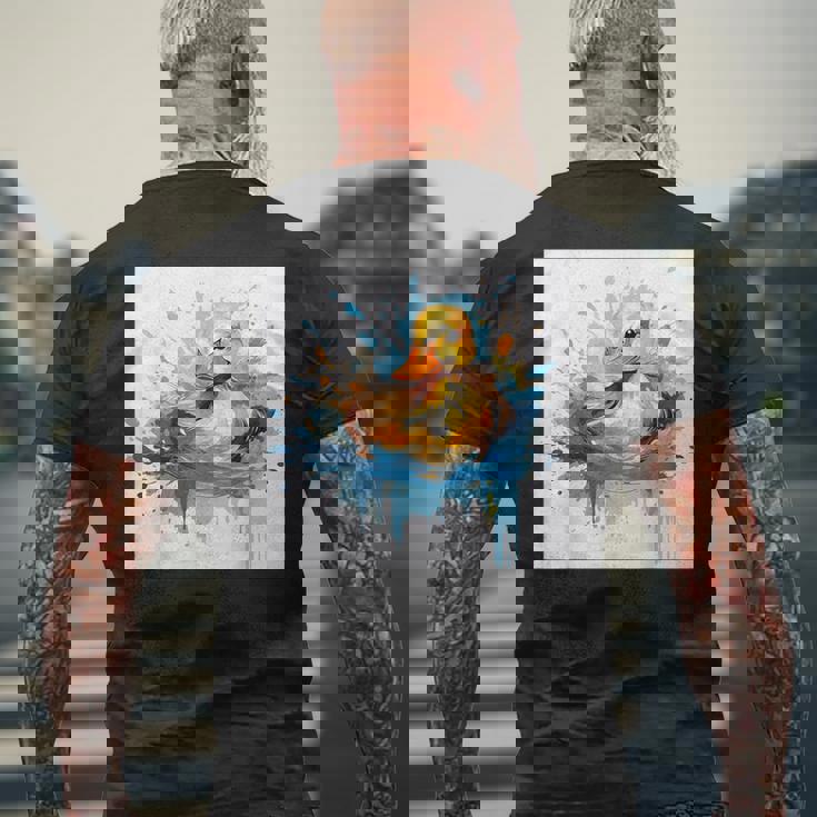 レトロアヒル メンズTシャツ バックプリント 高齢者への贈り物