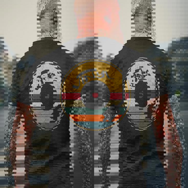 レトロビニールレコード ヴィンテージビニール Lpレコード メンズTシャツ バックプリント 高齢者への贈り物