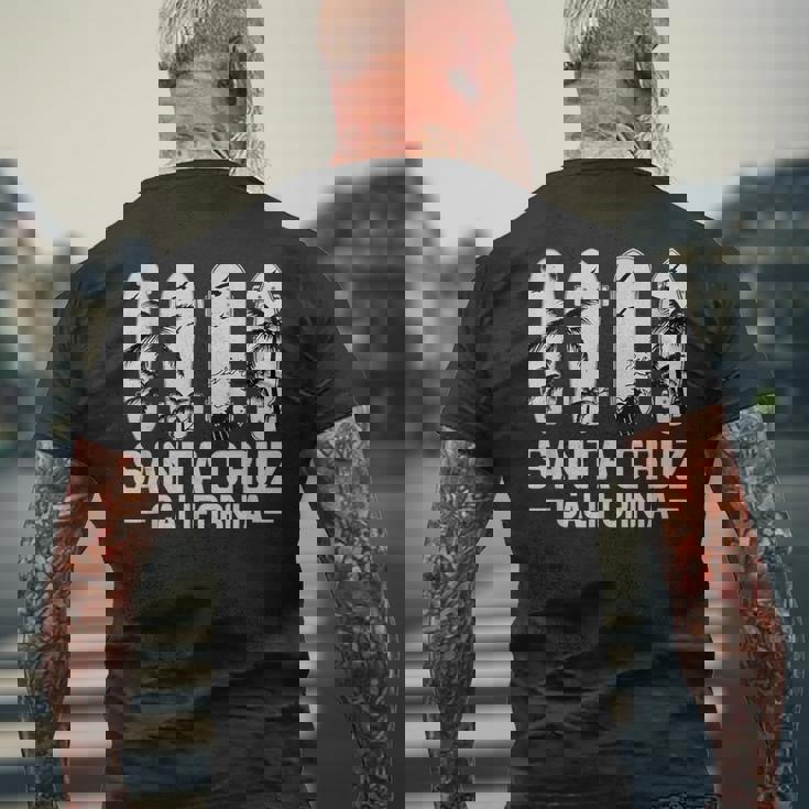 レトロヴィンテージスケートボードグラフィックデザイン サンタクルーズ メンズTシャツ バックプリント 高齢者への贈り物