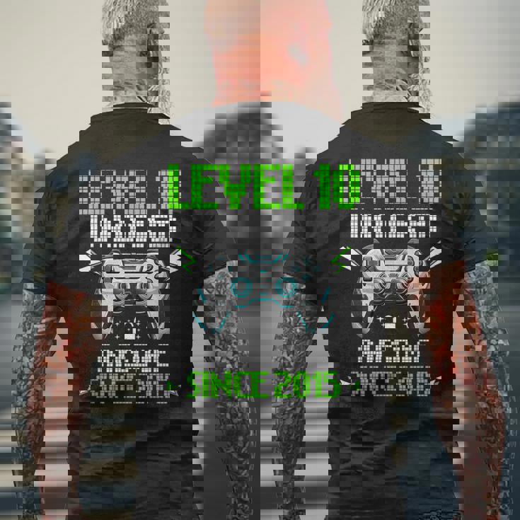 レベル 10 アンロック 素晴らしい 2015 ビデオゲーム 10歳の誕生日 メンズTシャツ バックプリント 高齢者への贈り物