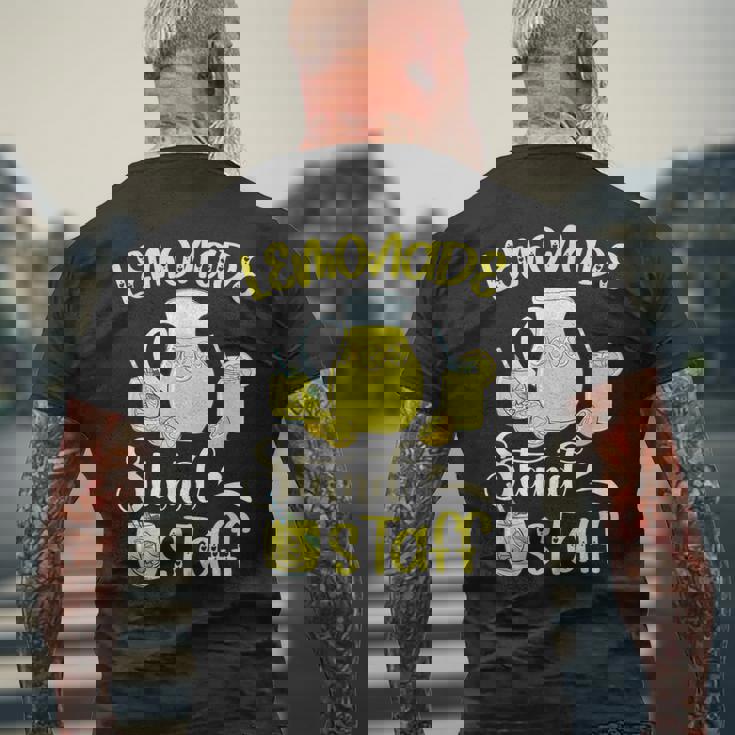 レモンジュース レモネードスタンド スタッフ レモン好き レモネードスタンド メンズTシャツ バックプリント 高齢者への贈り物