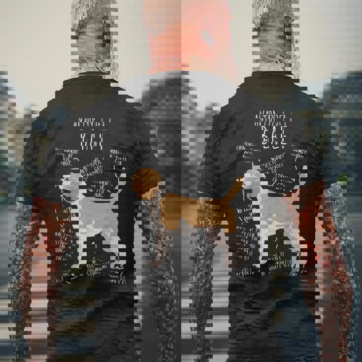 レモンビーグル犬の解剖学、面白い かわいい ペット 犬 ママ ドッグ パパ メンズTシャツ バックプリント 高齢者への贈り物