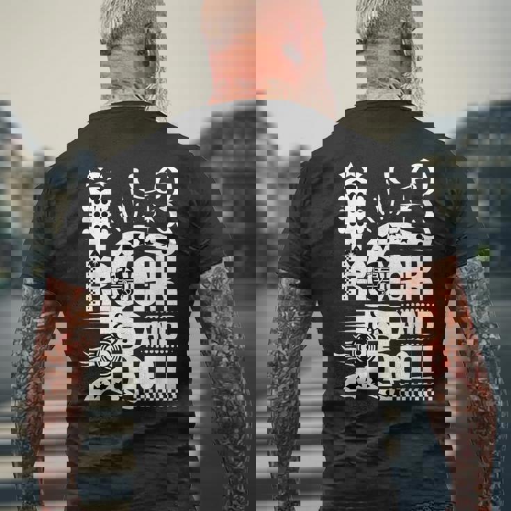 ロカビリー 50年代 ロックンロール ダンスパーティー ソック ホップ ミュージック 60年代 メンズTシャツ バックプリント 高齢者への贈り物