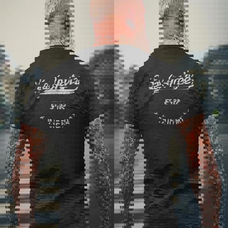 ロサンゼルス カリフォルニア 旅行 お土産 ヴィンテージ ロサンゼルス メンズTシャツ バックプリント 高齢者への贈り物