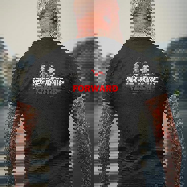 ロッキーは前に進み続けろ メンズTシャツ バックプリント 高齢者への贈り物