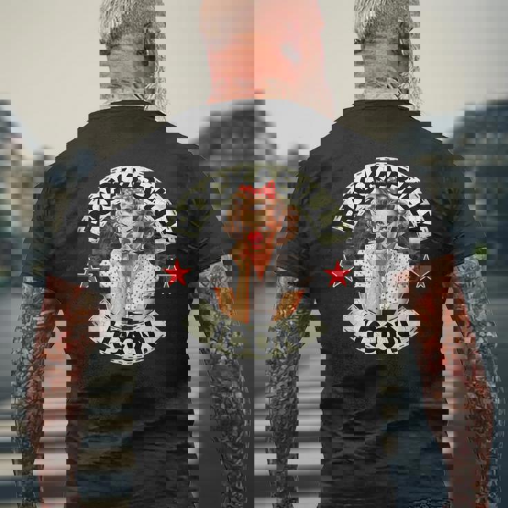 ロックンロール ロカビリー 40年代と50年代 ピンナップガール メンズTシャツ バックプリント 高齢者への贈り物