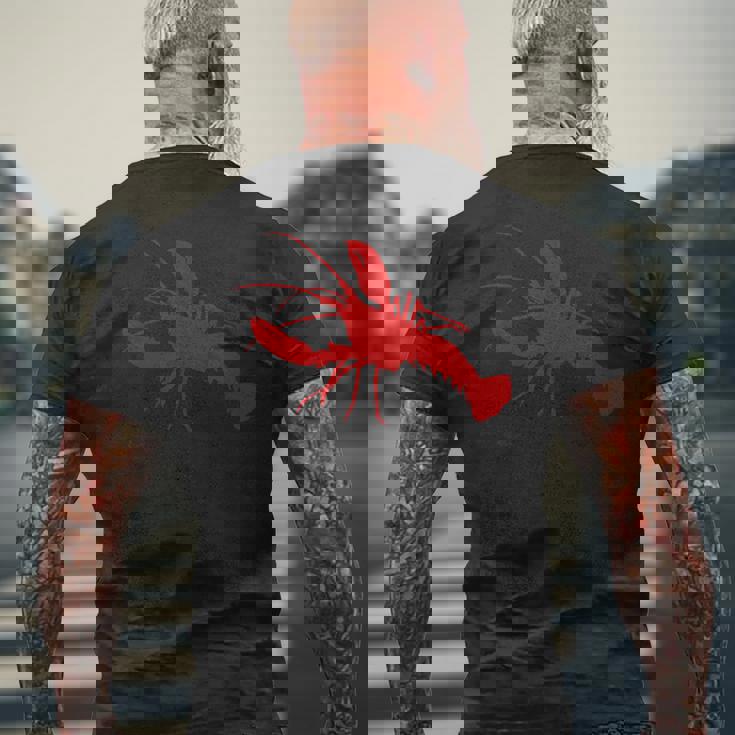 ロブスターレッドシルエット メンズTシャツ バックプリント 高齢者への贈り物