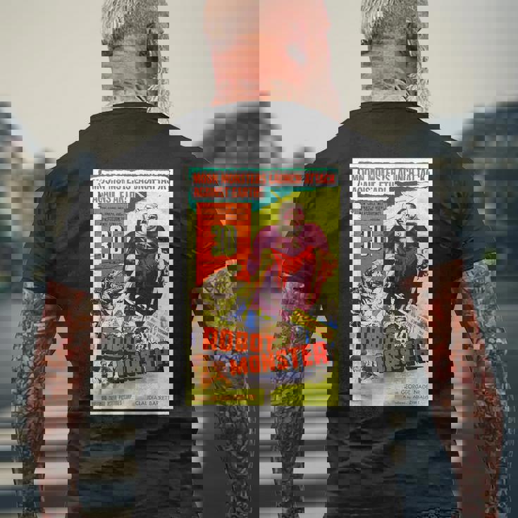 ロボットモンスター ハロウィン ホラーfエイプ 宇宙 メンズTシャツ バックプリント 高齢者への贈り物