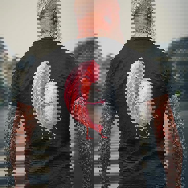 ロマンチック ピンク まぐろ 寿司 ハグ&キス 日本食通 メンズTシャツ バックプリント 高齢者への贈り物