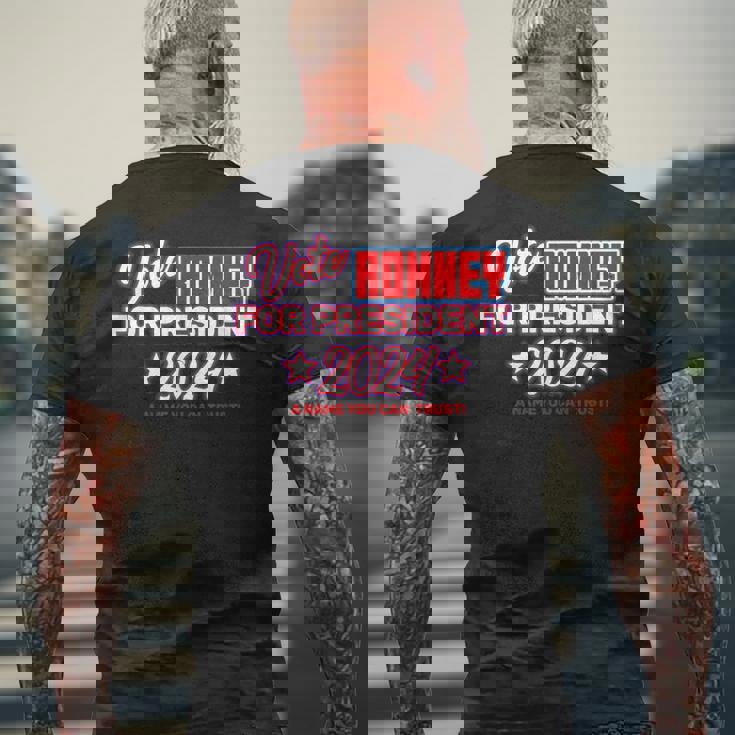 ロムニー大統領 2024 メンズTシャツ バックプリント 高齢者への贈り物