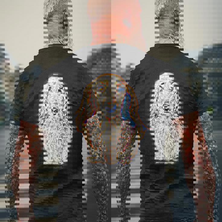 ロングヘア ダックスフンド ギフト かわいい ソーセージ 犬 レディース メンズ メンズTシャツ バックプリント 高齢者への贈り物