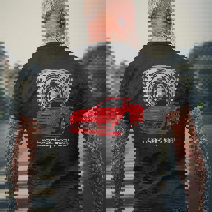 ロータリーエンジン 13B カーミート チューニング Rx ジャパン ローター ライフ Braaap メンズTシャツ バックプリント 高齢者への贈り物