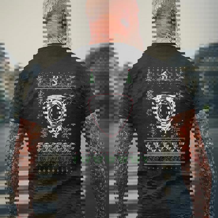 ロータリーエンジン スポーツ 車 恋人 醜いクリスマスデザイン メンズTシャツ バックプリント 高齢者への贈り物