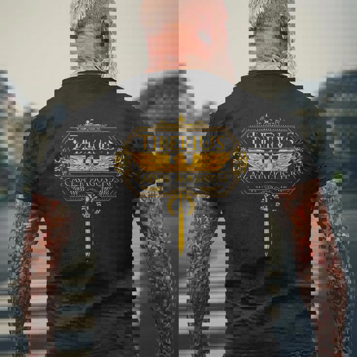 ローマ帝国の皇帝 ティベリウス メンズTシャツ バックプリント 高齢者への贈り物