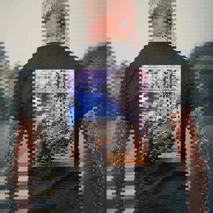 ローライダーサンセット メンズTシャツ バックプリント 高齢者への贈り物