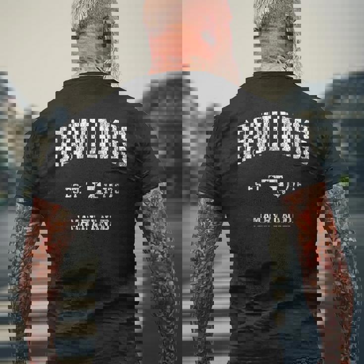 ローリングス メリーランド Md ヴィンテージ アスレチック スポーツデザイン メンズTシャツ バックプリント 高齢者への贈り物