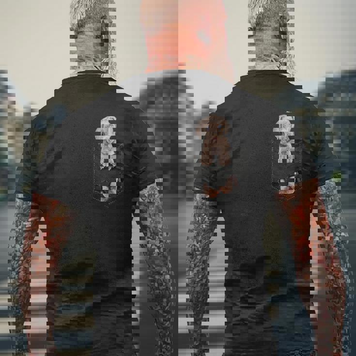 ワイマラナー愛好家のためのファニーワイマラナー ポケットに入ったワイマラナー メンズTシャツ バックプリント 高齢者への贈り物