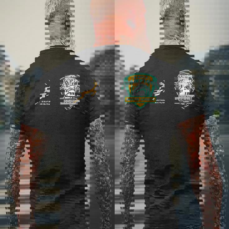 ワールドチャンピオンpringbok Bokke 南アフリカ ラグビー メンズTシャツ バックプリント 高齢者への贈り物