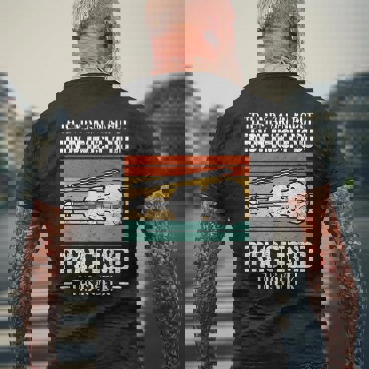 ヴァイオリンプレーヤーヴァイオリン メンズTシャツ バックプリント 高齢者への贈り物