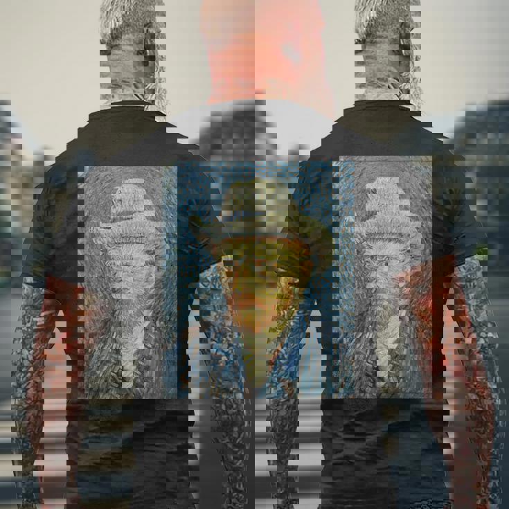 ヴァンゴッホ自画像＃3芸術家のための芸術 メンズTシャツ バックプリント 高齢者への贈り物