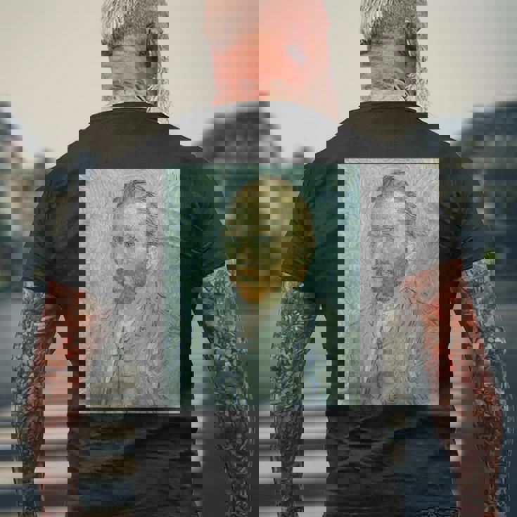 ヴァンゴッホ自画像＃4芸術家のための芸術 メンズTシャツ バックプリント 高齢者への贈り物