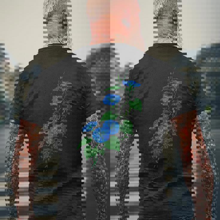 ヴィクトリア朝スタイル朝顔ワイルドフラワーバイン メンズTシャツ バックプリント 高齢者への贈り物