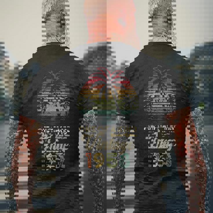 ヴィンテージ 1958年 誕生日 67歳 ヤシの木 レトロ メンズTシャツ バックプリント 高齢者への贈り物