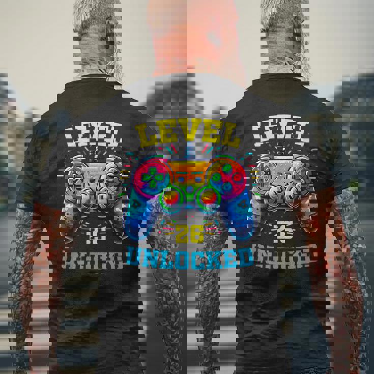 ヴィンテージ 26歳の誕生日 ゲーマー 26歳のギフト 26歳の誕生日 メンズTシャツ バックプリント 高齢者への贈り物