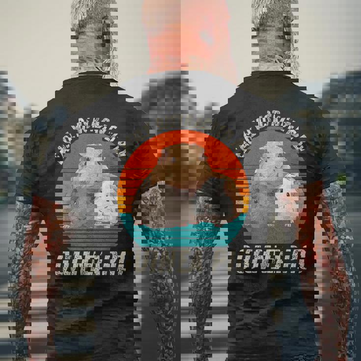 ヴィンテージ Easy Distracted By モルモット レトロ モルモット メンズTシャツ バックプリント 高齢者への贈り物