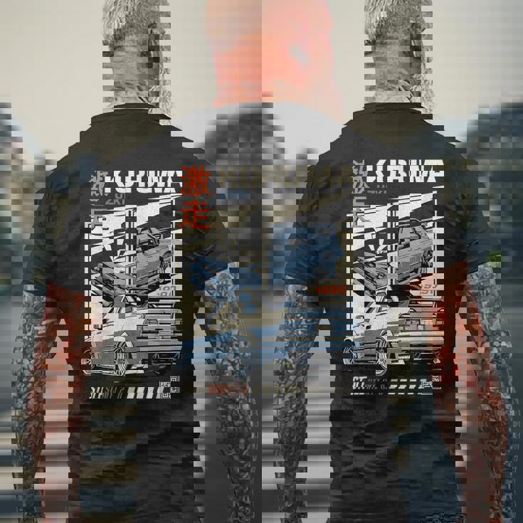 ヴィンテージ Kuruma 日本jdm 東京 日本 ドリフト レースカー メンズTシャツ バックプリント 高齢者への贈り物