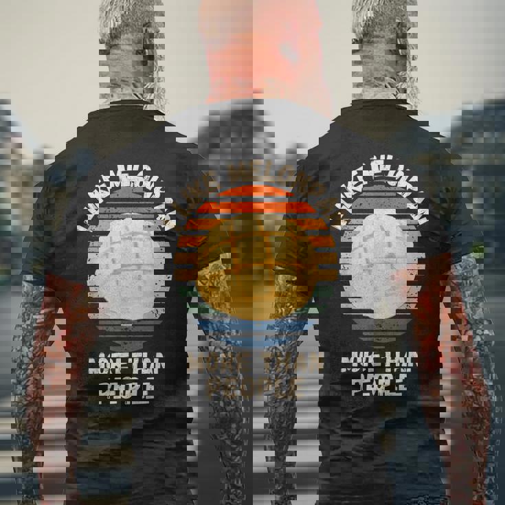 ヴィンテージ I Like Melonpan More Than People レトロ メロンパン メンズTシャツ バックプリント 高齢者への贈り物