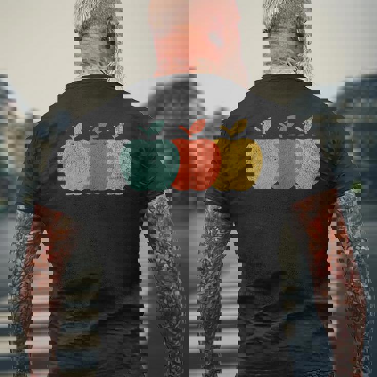 ヴィンテージ りんご フルーツ りんご デザイン メンズTシャツ バックプリント 高齢者への贈り物