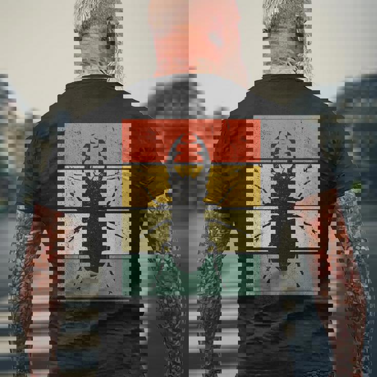 ヴィンテージ クワガタ カブトムシ 虫 メンズTシャツ バックプリント 高齢者への贈り物